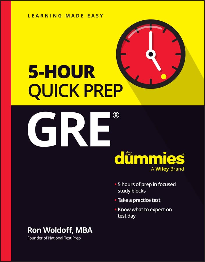 GRE 5-HOUR QUICK PREP FOR DUMMIES