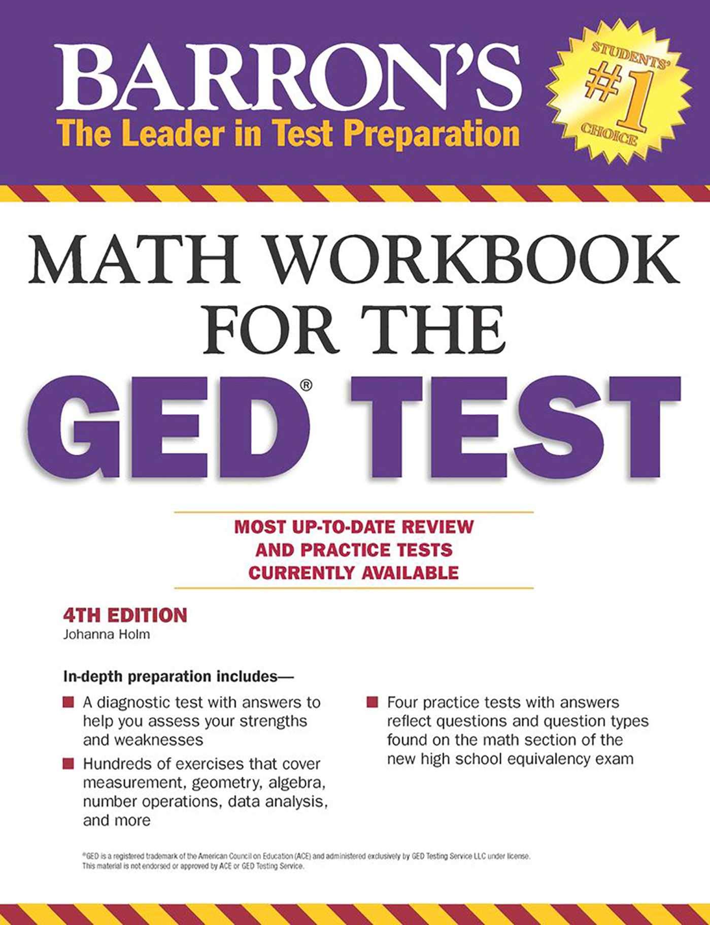 BARRON'S MATH WORKBOOK FOR THE GED TEST (4TH ED.)