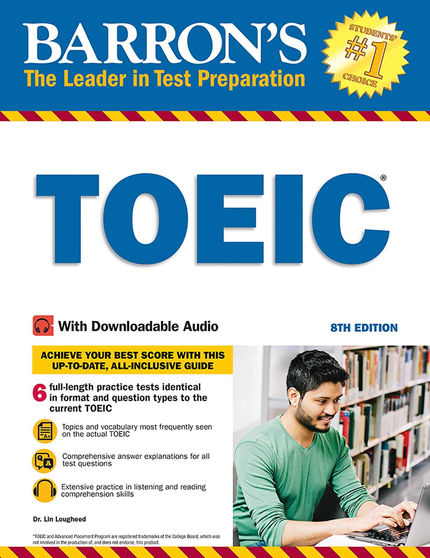 BARRON'S TOEIC (8TH ED.) WITH DOWNLOADABLE AUDIO - English