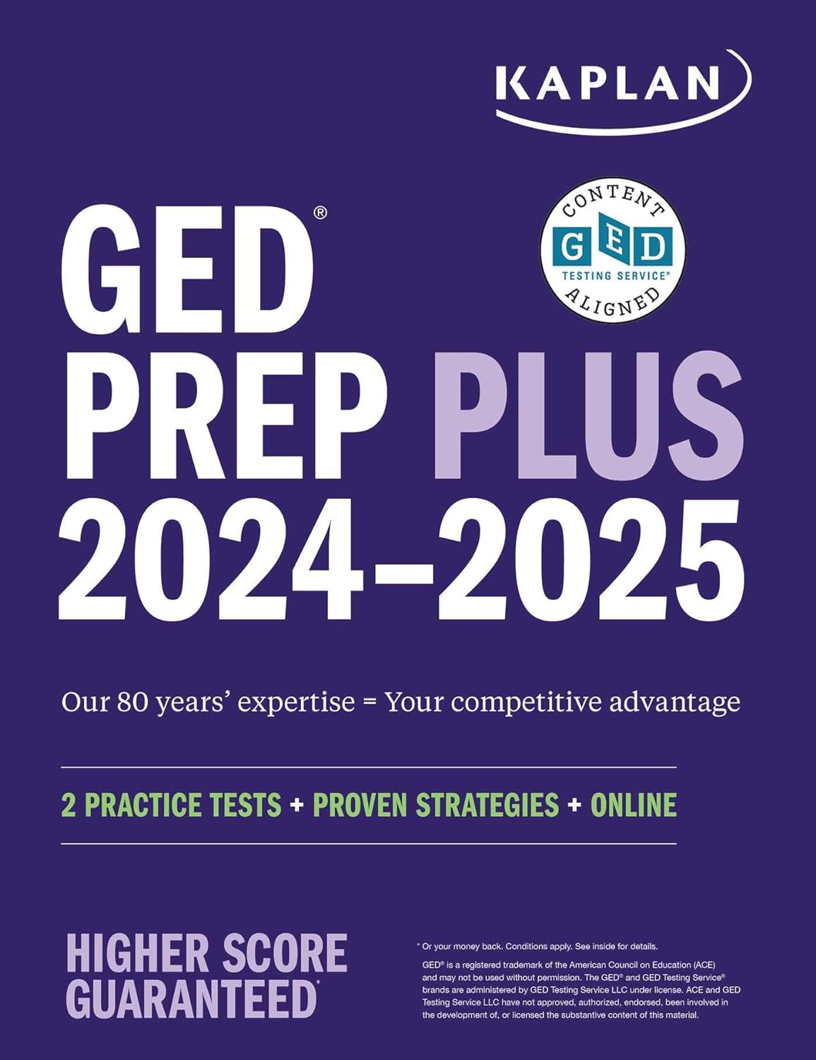 KAPLAN GED TEST PREP PLUS 2024-2025: 2 PRACTICE TESTS + PROVEN STRATEGIES + ONLI